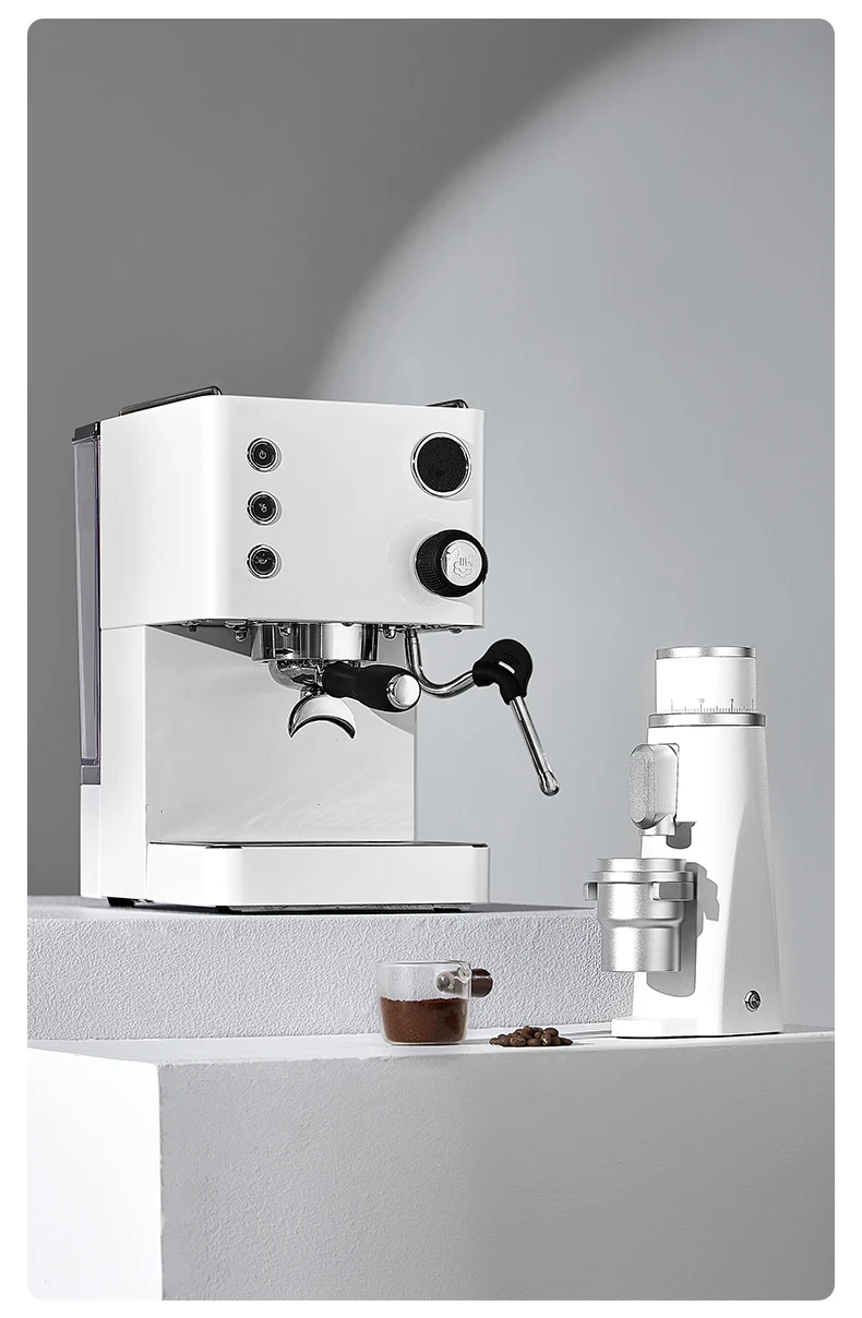 Sfb3c3bad1f4645738e63d2d9f91334aeh Electric Coffee Grinder 48MM Burr Grinders Black White Espresso Stepless Fineness Adjustment Mallzona
