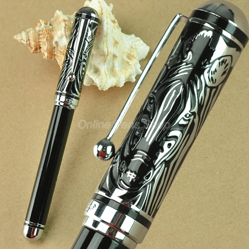 듀크 블랙 및 실버 얼룩말 만년필, M 펜촉, 0.5mm, 쓰기 펜 GFP009