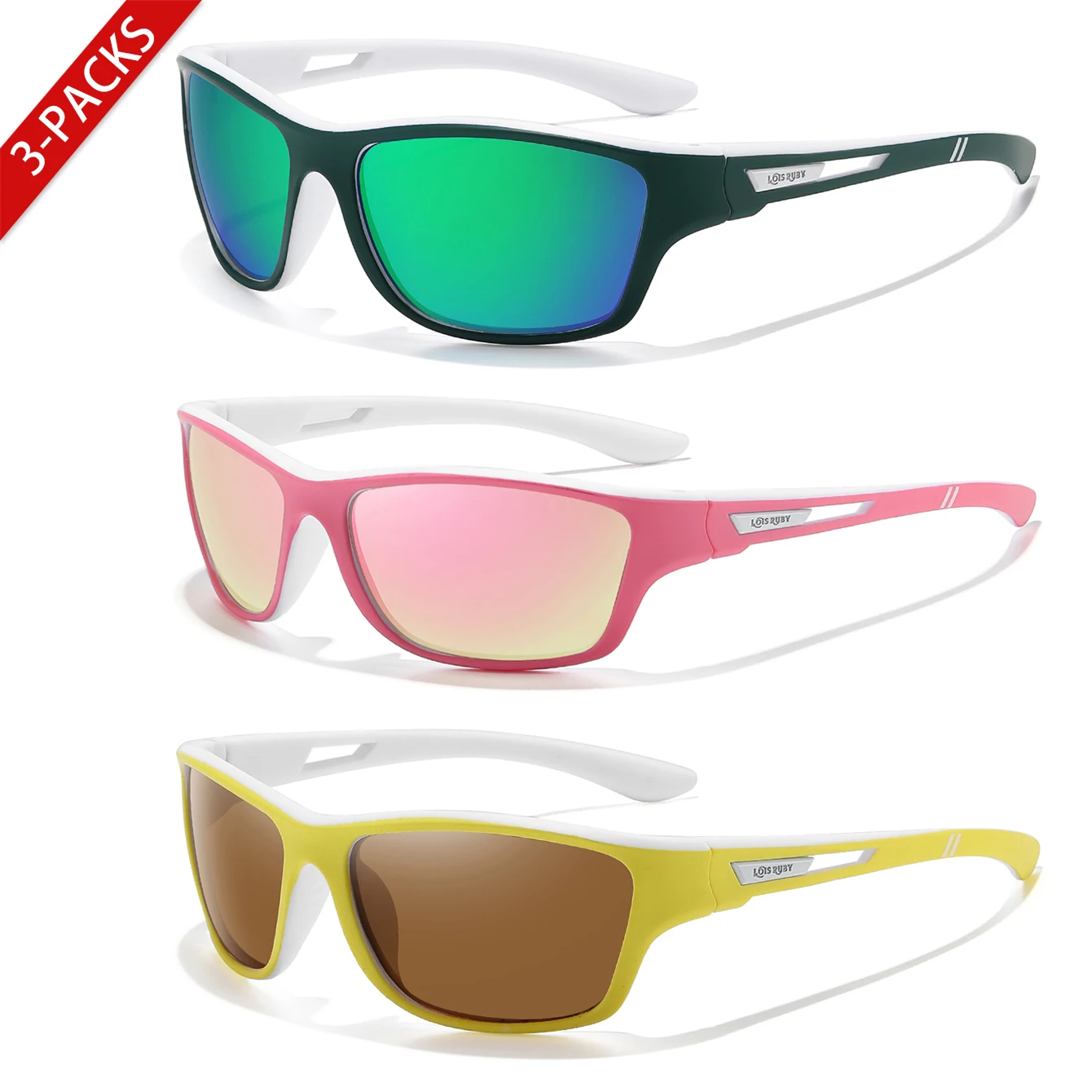 3 Pairs Polarized Cycling Sunglasses UV400