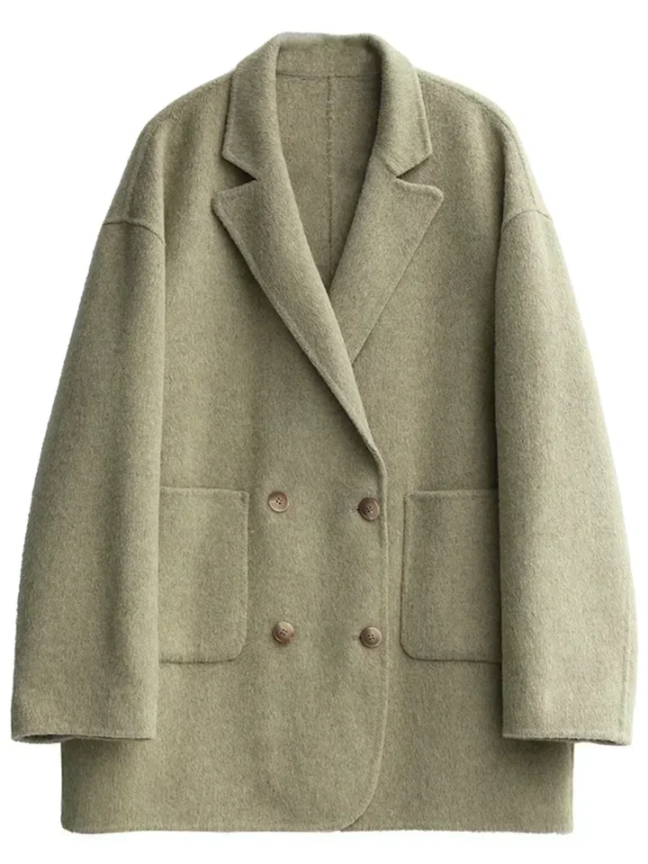 ジャケット・アウター WOOL KARSEY DOUBLE BREASTED OVERCOAT Wool Double-Faced Overcoat - The Armoury