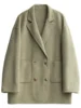 CHIC VEN Women's Woolen Coats Loose Casual Double Breasted Retro Double-sided Jacket Office Lady Outerwear Autumn Winter 2023 5