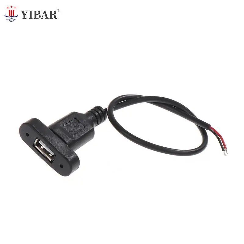 

USB Type A Power Port Female Jacks Connector DIY Charging Socket USB-A Type Fixing Hole Cable