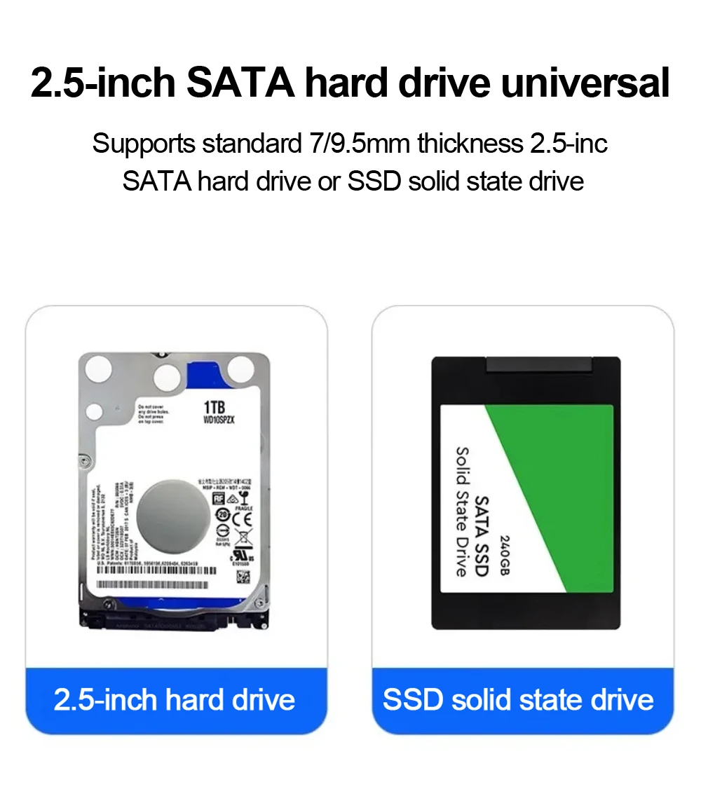 SSK HDD Enclosure 2.5 SATA to USB 3.0 Adapter Aluminum Hard Drive Case 5Gbps HDD Hard Drive Enclosure Support UASP PC Laptop
