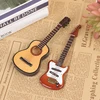 1/6 Dollhouse Miniature Wooden Electric Guitar With Stand Model Instrument Toy Gift For Children Kids 6