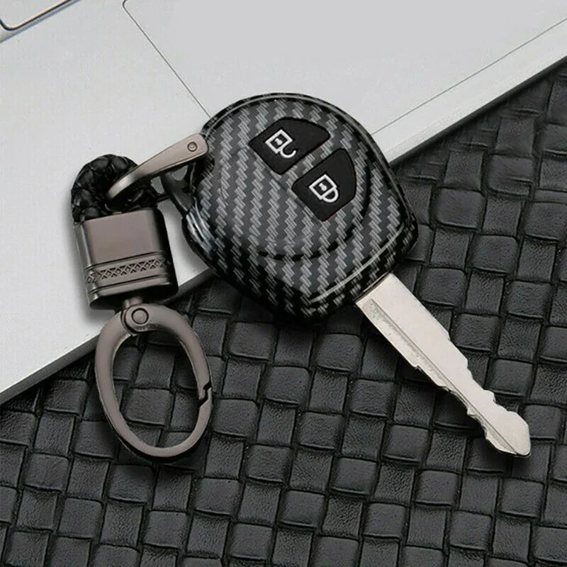 

New Carbon Fiber Car Key Case Cover Shell Fob For Suzuki Swift Grand Liana SX4 Window Vitara Amagatarai Keychain Accessories