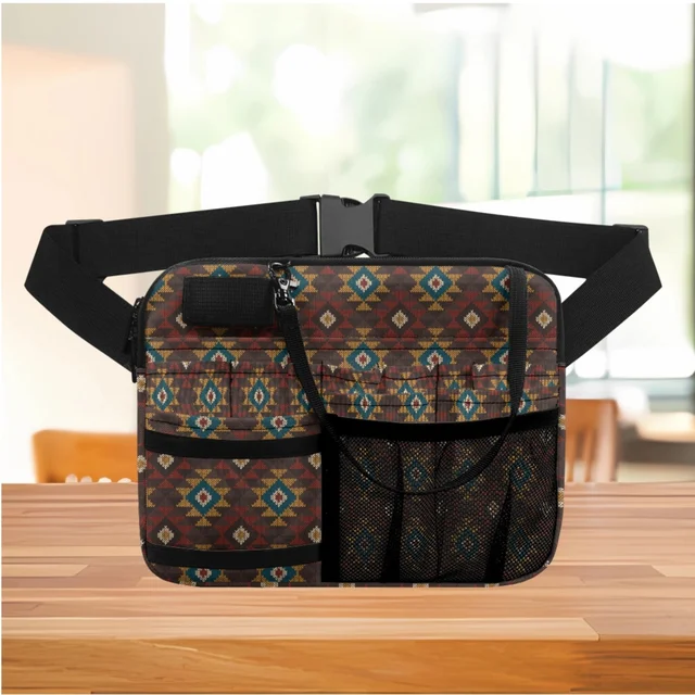 Indian Tribal Ethnic Print Nursing Fanny Pack Tool Holder for Hospital Casual Waist Bag Medical Belt Organizer Pouch Gift New