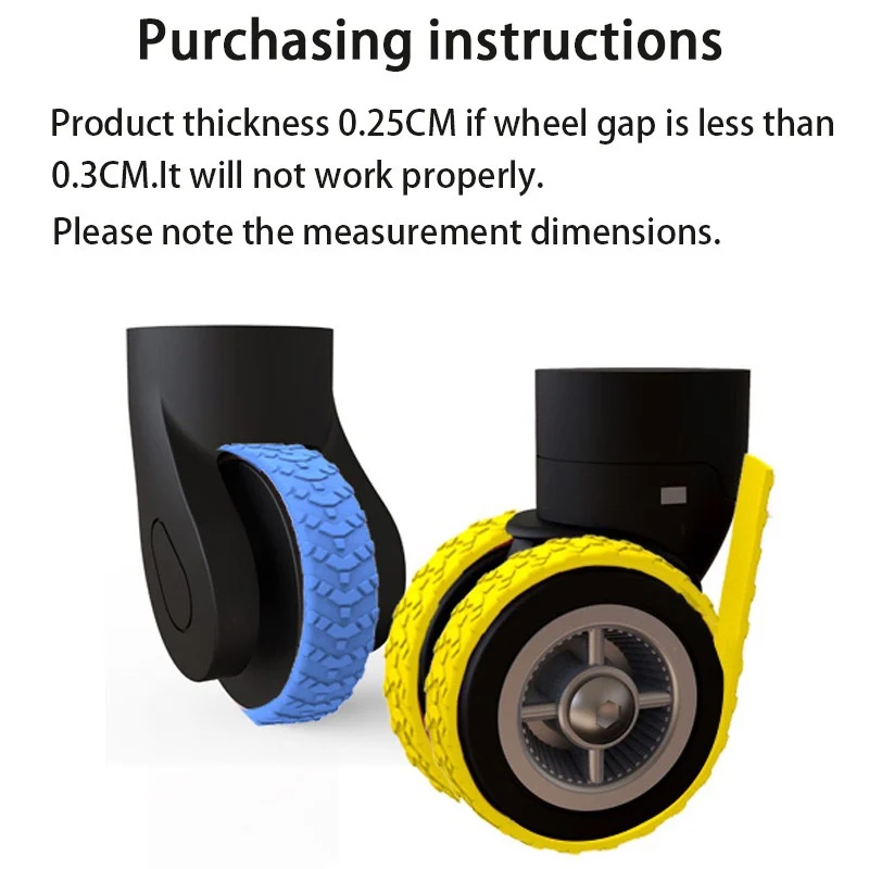 Can Be Cut Pull Bar Box Caster Cover Universal Wheel Slient Noise Reduction Luggage Silicone Protective Cover Wear-resistant