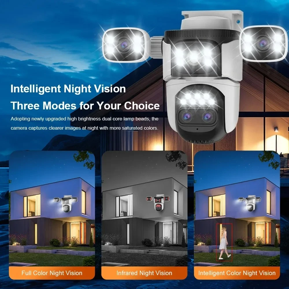 ANSVICAM 20MP 10K WiFi Security Camera 10X Zoom 3-Lenses 720° PTZ Auto-Tracking