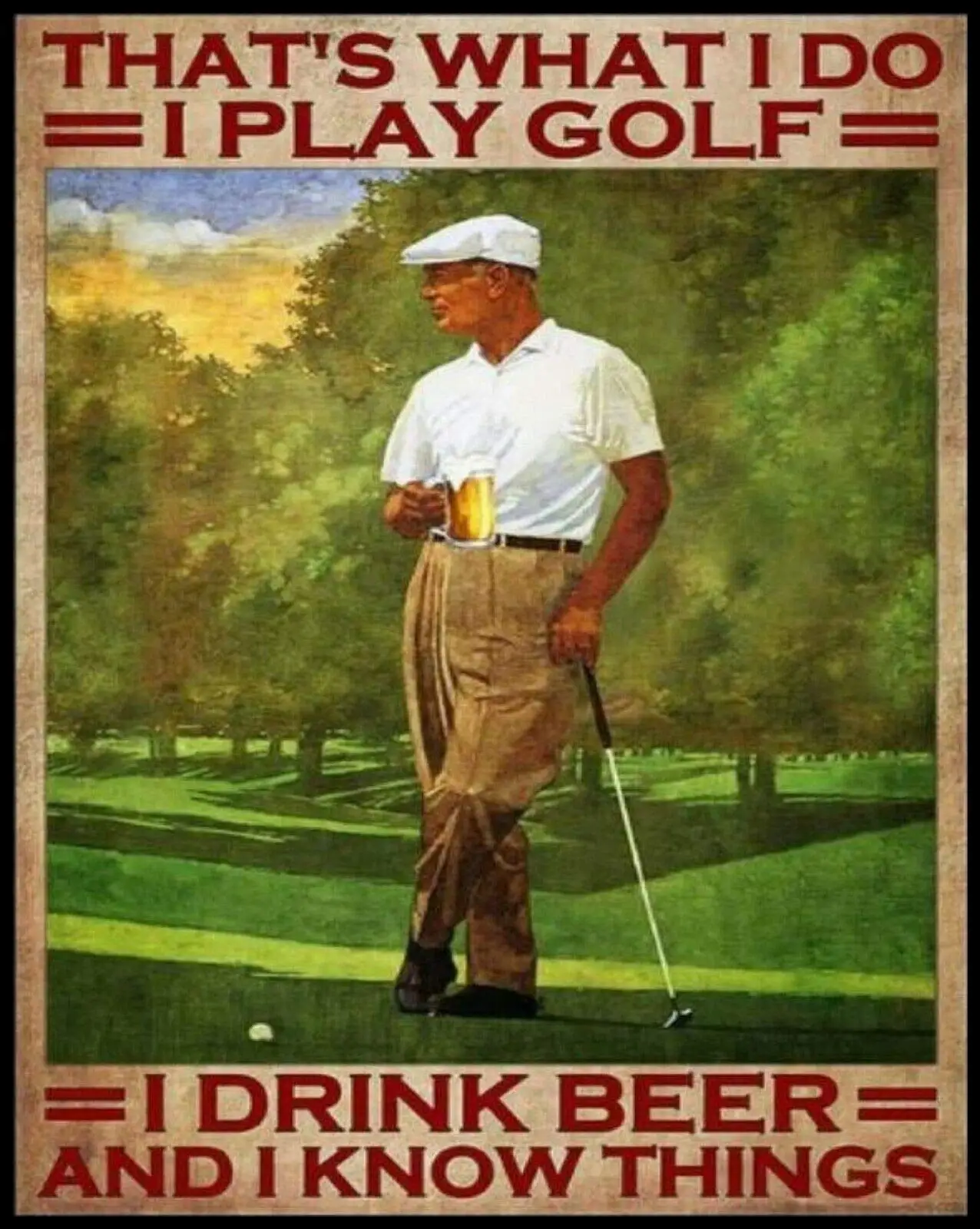 Жестяной знак zmkdlc, это то, что я делаю, я играю в металлический для гольфа Sign, Golfing, Dad, Grandad, Gift, Retro Wall Decoration 8x12 Inch