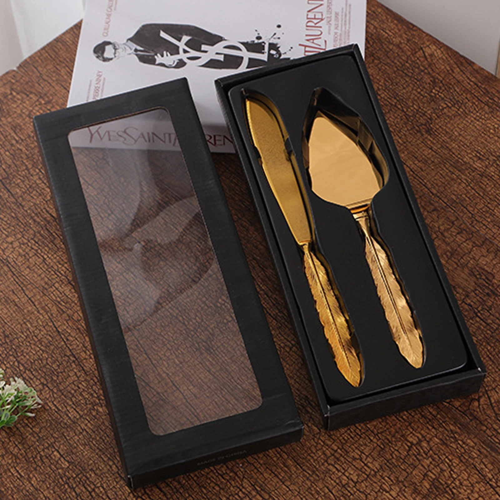 WeddingCakeKnifeAndServerSetVintagePersonalizedGoldCake