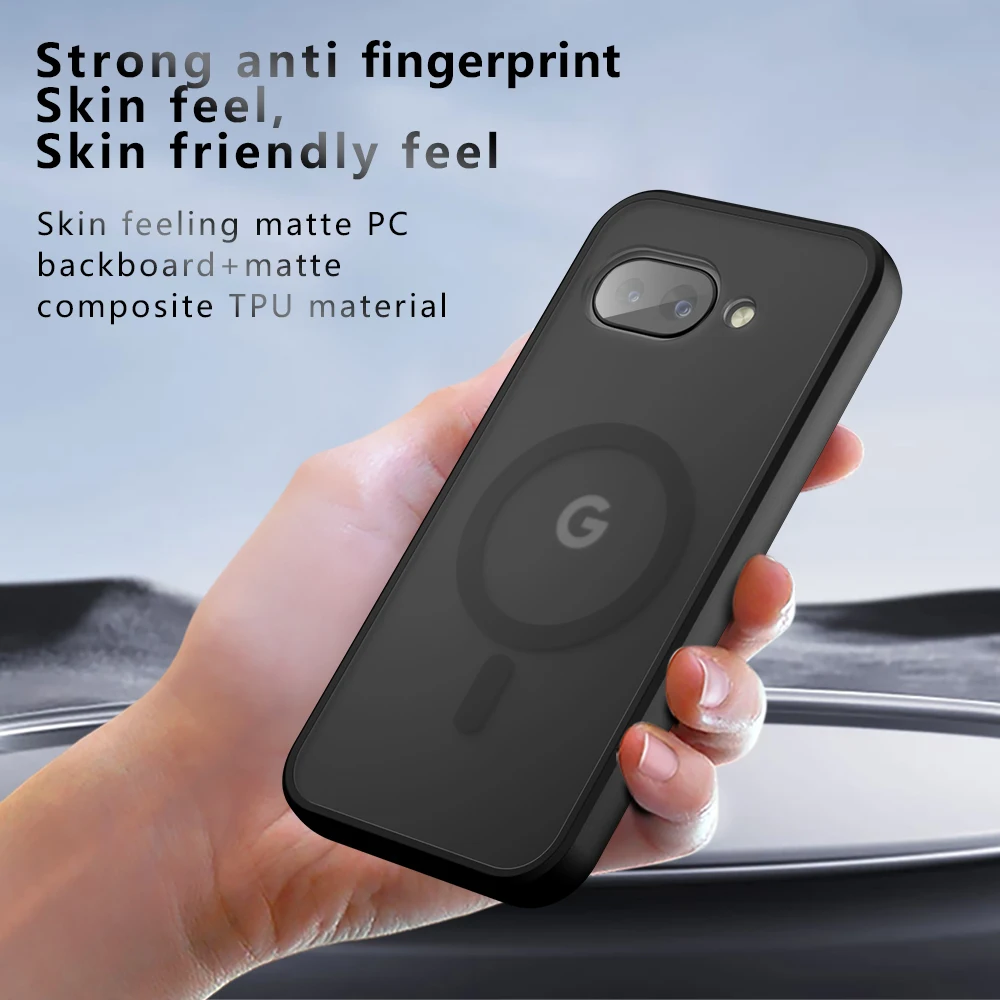 Shockproof Matte TPU Frame Translucent Phone Case with Magnetic Skin Feel