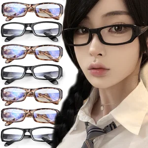 Vintage Style Little Black Square Frame Glasses Y2K Millennium Sweet Cool Spicy Girl Premium Feel Cosplay Photography Eyeglasses