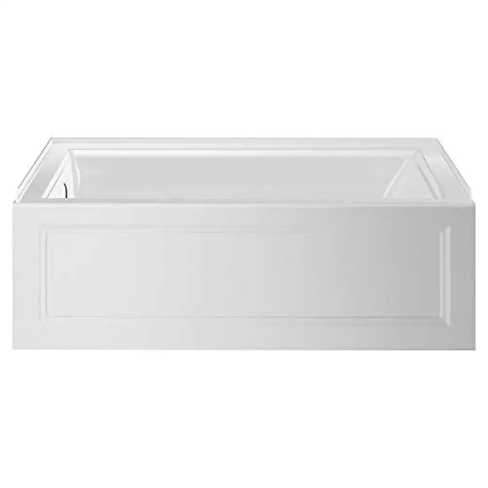 Town Square S 60"x32" Left Drain Bathtub White Integral 3-Sided Tiling Flange Lumbar Support Pre-Leveled Bottom Coordinated with 5