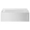 Town Square S 60"x32" Left Drain Bathtub White Integral 3-Sided Tiling Flange Lumbar Support Pre-Leveled Bottom Coordinated with 5