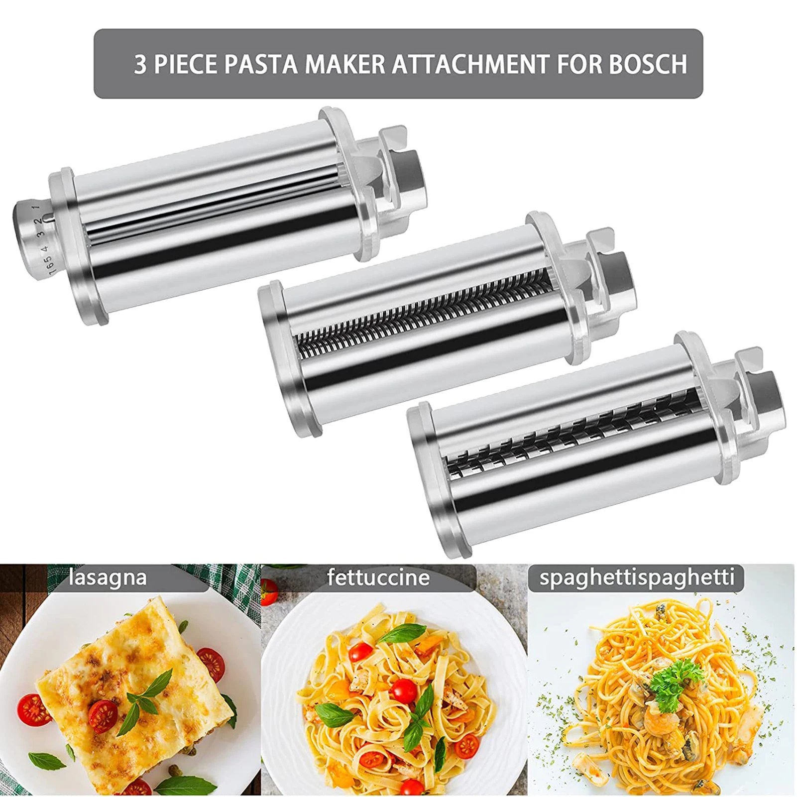 5-Piece Pasta Deluxe Attachment Set (Pasta Roller + Spaghetti