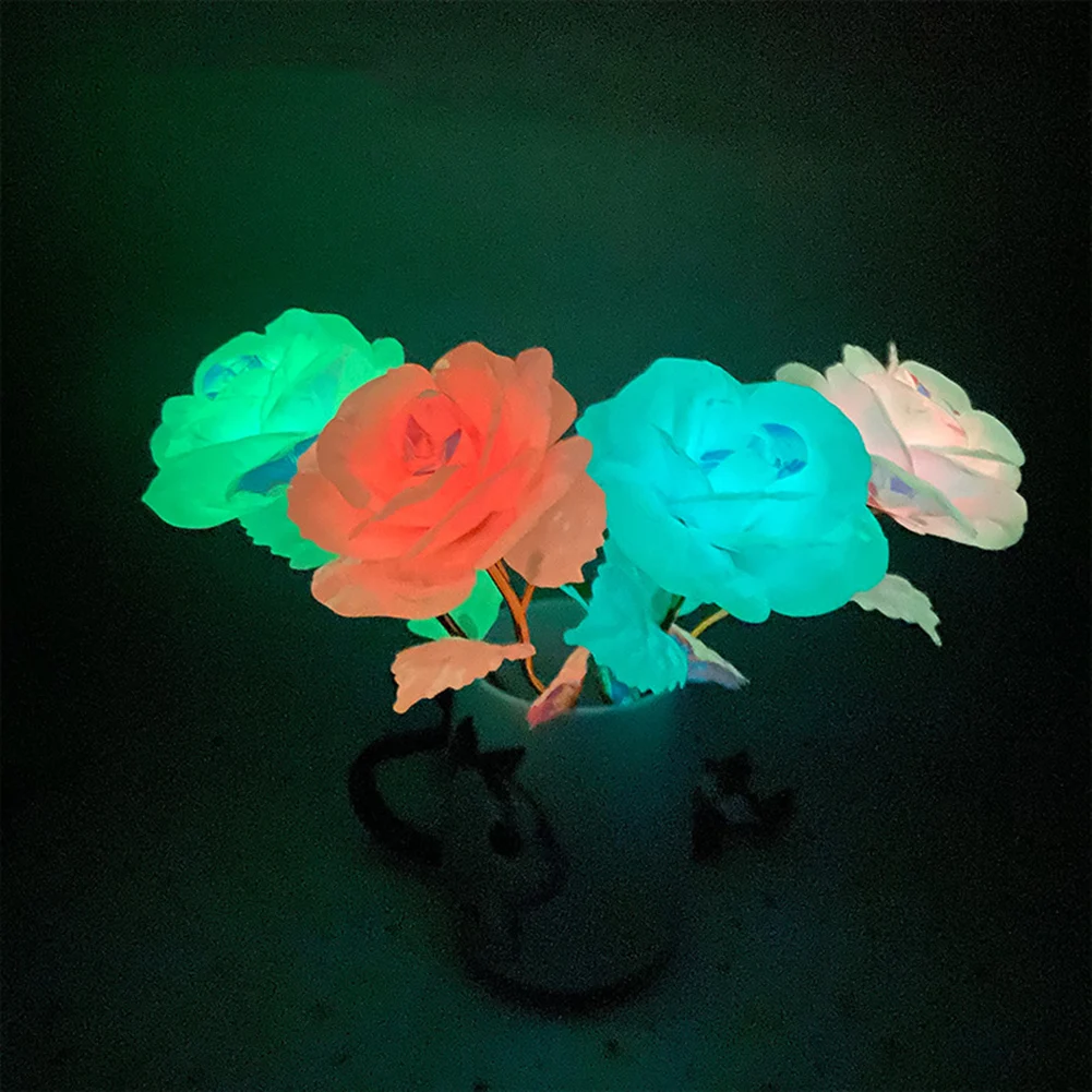 ColorfulLuminousRoseArtificialLEDLightFlowerUniqueMothers