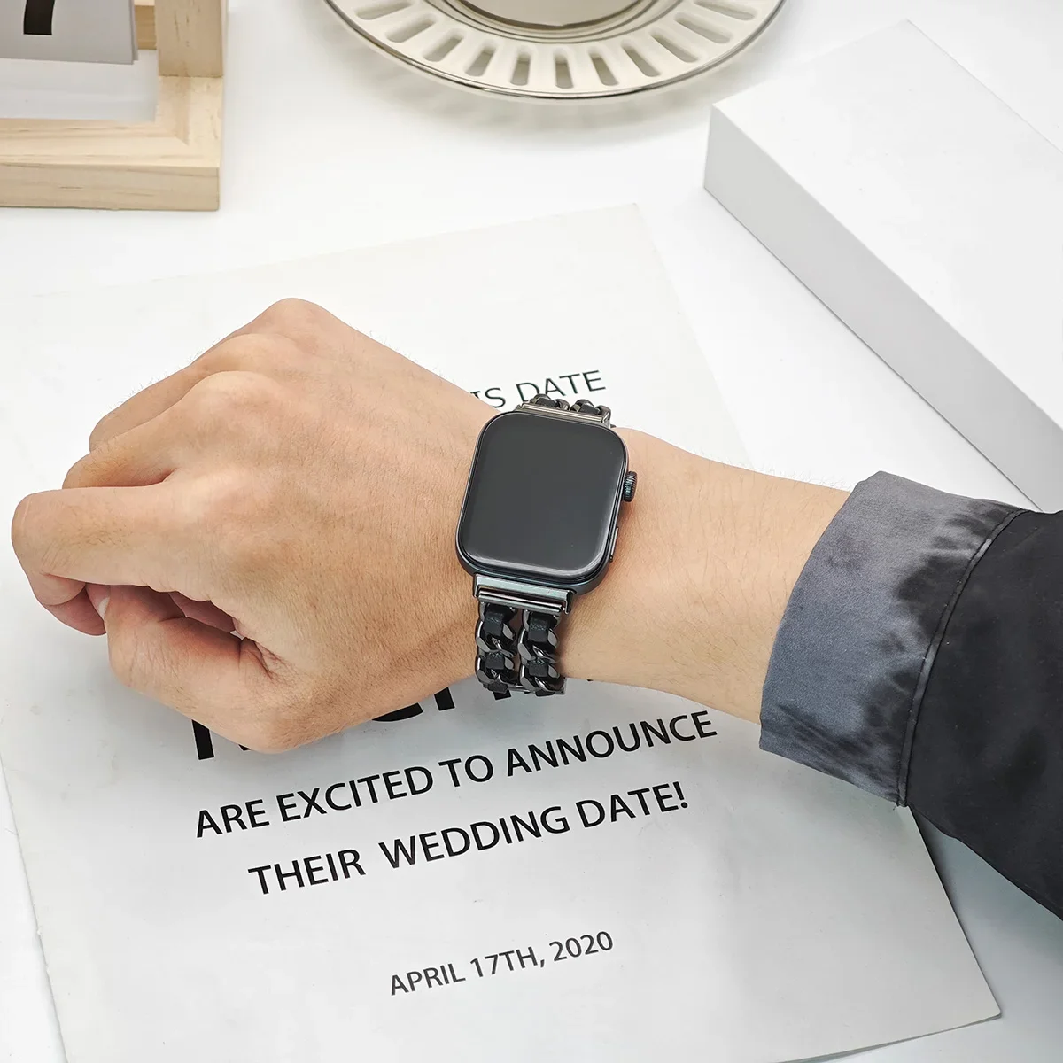 سوار من الفولاذ المقاوم للصدأ لساعة اليد ، بديل لل...