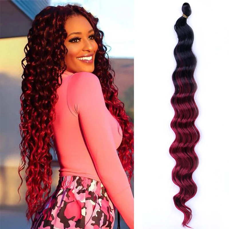 

Deep Wave Passion Twist Crochet Braids Hair Synthetic Kinky Curly Braiding Hair Extension Water Wave Hair Ombre Blonde For Women