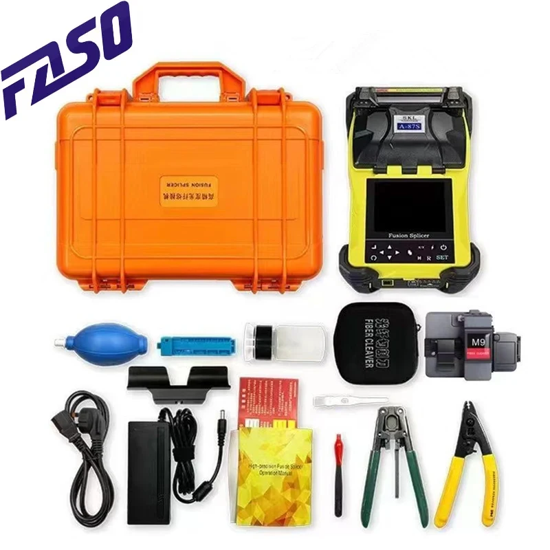 1Pc A-87S Fully Automatic Mini Optic Fiber Fusion Splicer Splicing Machin FTTH Fiber Optic Tool Set High Quality