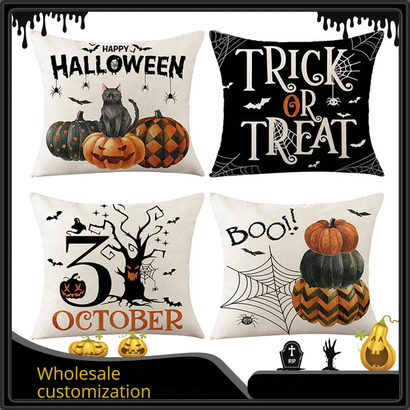 

Halloween Pillow Cover Cartoon Cushion Cover For Sofa Living Room Car 45*45 Decor Pillows Nordic Home Decor Pillowcase Wholesale