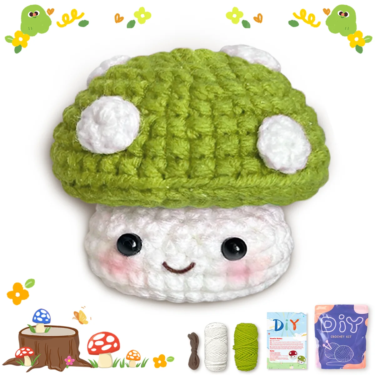 Charming Handmade Mushroom Craft Kit with Video Tutorial