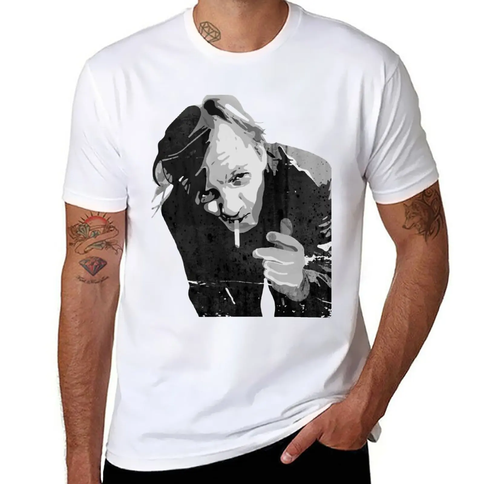 

Мужская Осенняя футболка Mark E Smith, забавная быстросохнущая футболка, большие размеры