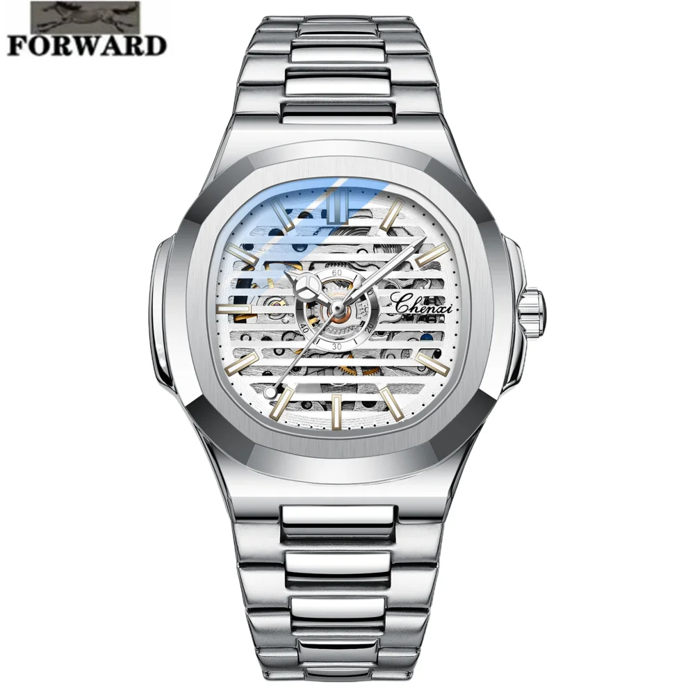 

FORWARD Luminous Waterproof Automatic Machinery Men's watches New alloy business stainless steel belt men's watch free shipping