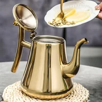 Théière en acier inoxydable épaissi 1,0 L/1,5 L/2,0 L, hôtel, restaurant, foyer, cuisson par induction, théière à fleurs 2