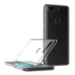 Crystal Clear Slim TPU Phone Case - Ultra-Thin Silicone Protective Transparent Back Cover for OnePlus 5T (Clear)