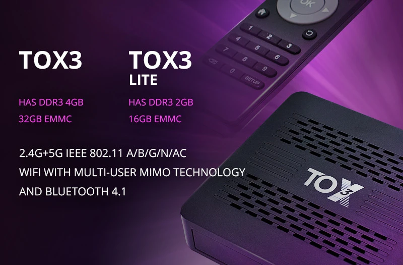 TOX3 Smart TV Box Android 11.0 4GB 32GB Amlogic S905X4 4K Media Player Wifi 1000
