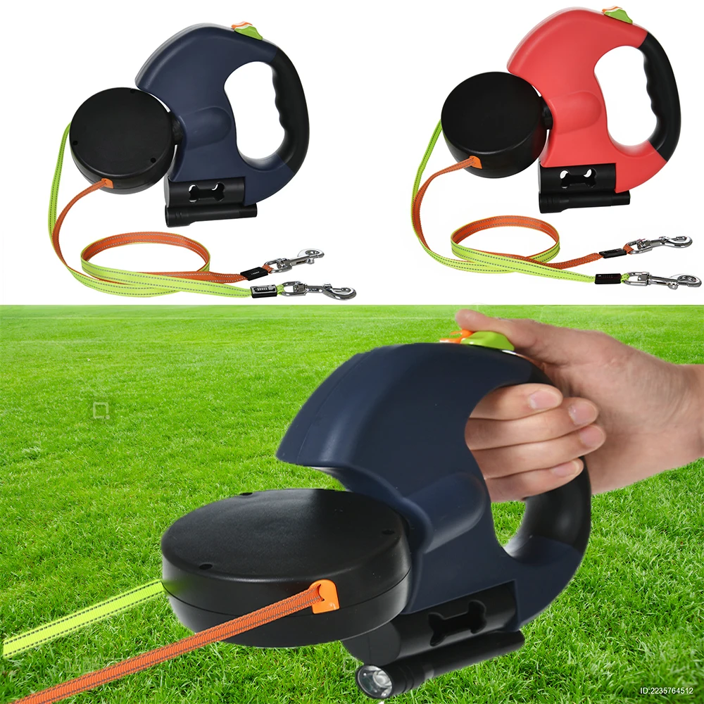 Double Laisse Rétractable Automatique 3M pour 2 Petits Chiens - 2025 - Doglovedesign : Vêtement et accessoires pour chiens