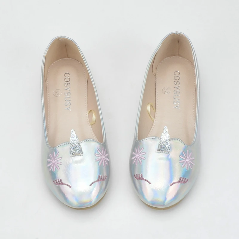 Colorful unicorn color cute cartoon light mouth slip-on big child