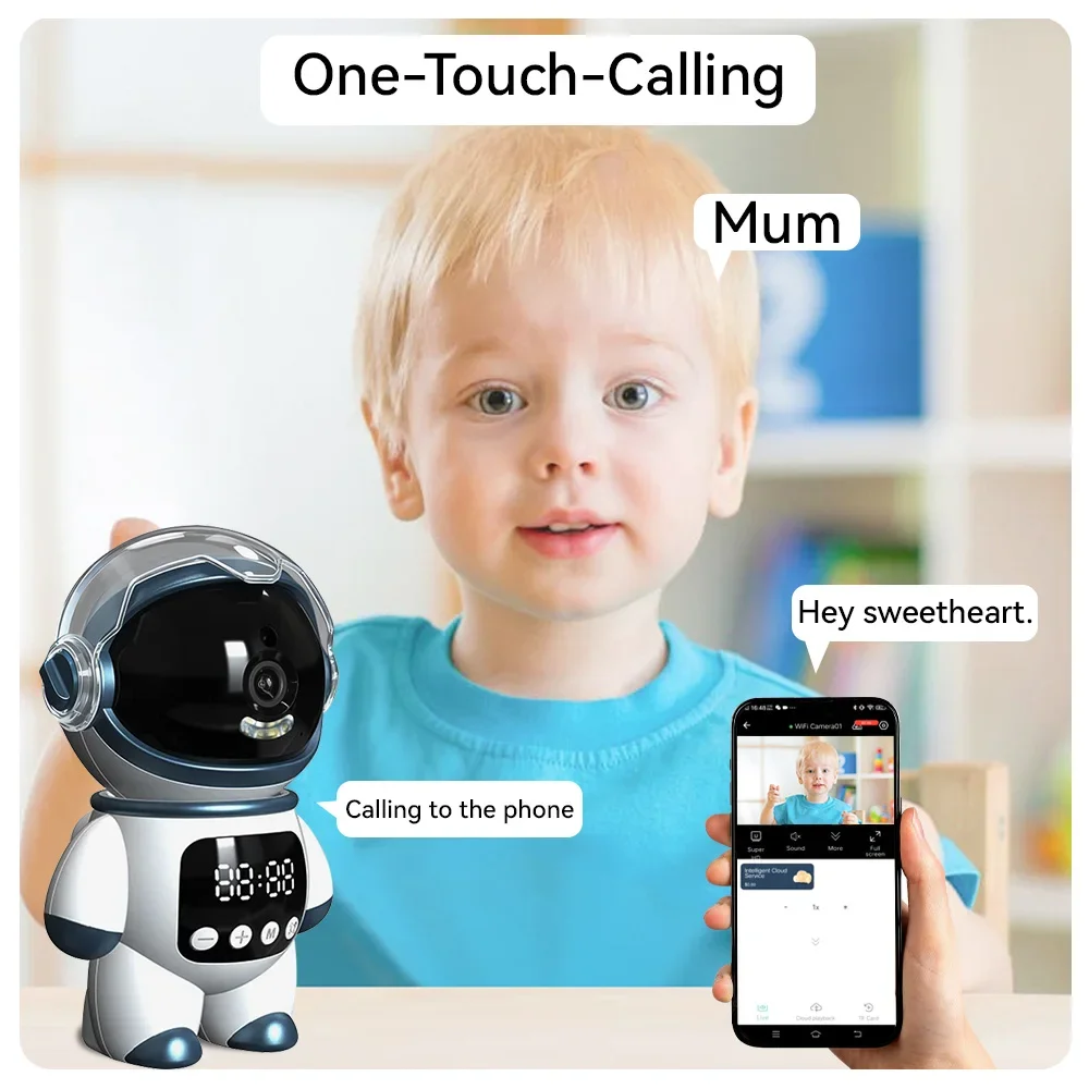 Tuya Smart Astronaut Wireless IP PTZ Camera 5MP WiFi Indoor Robot Baby Monitor Two Way Audio Motion Detection Video Robot Webcam 3