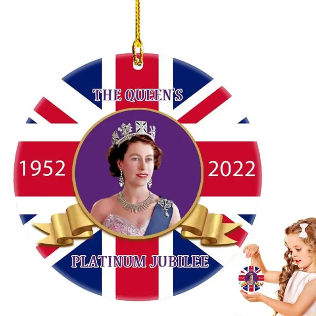 Ii. Elizabeth Királynő Függő Medál 1952-2022 Felségének Queen Fa Dísz Karácsonyfa Díszek Emlékmű
