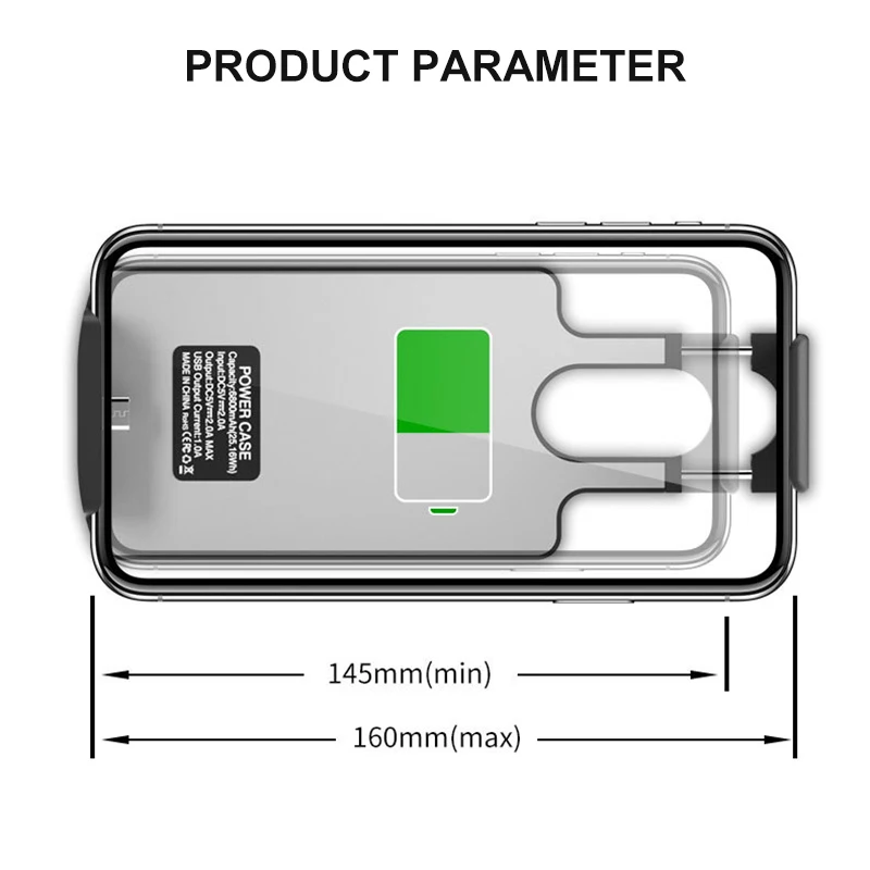 Power Bank 6800/10000mAh Battery Charger Case for iPhone 12 13 pro Samsung S23 Portable External Power Bank Charger Case for Xiaomi Huawei