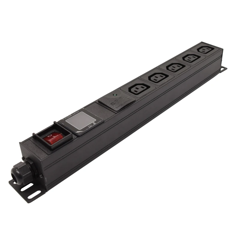 

PDU Power Strip Network Cabinet Rack 16A Electric 5 Unit C13 Outlet with switch Ammeter display SPD Socket