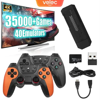 Velec X2 Pro poignée vidéo Console de jeu intégré +35000 jeux 64GB TV Game Stick 4K HD
