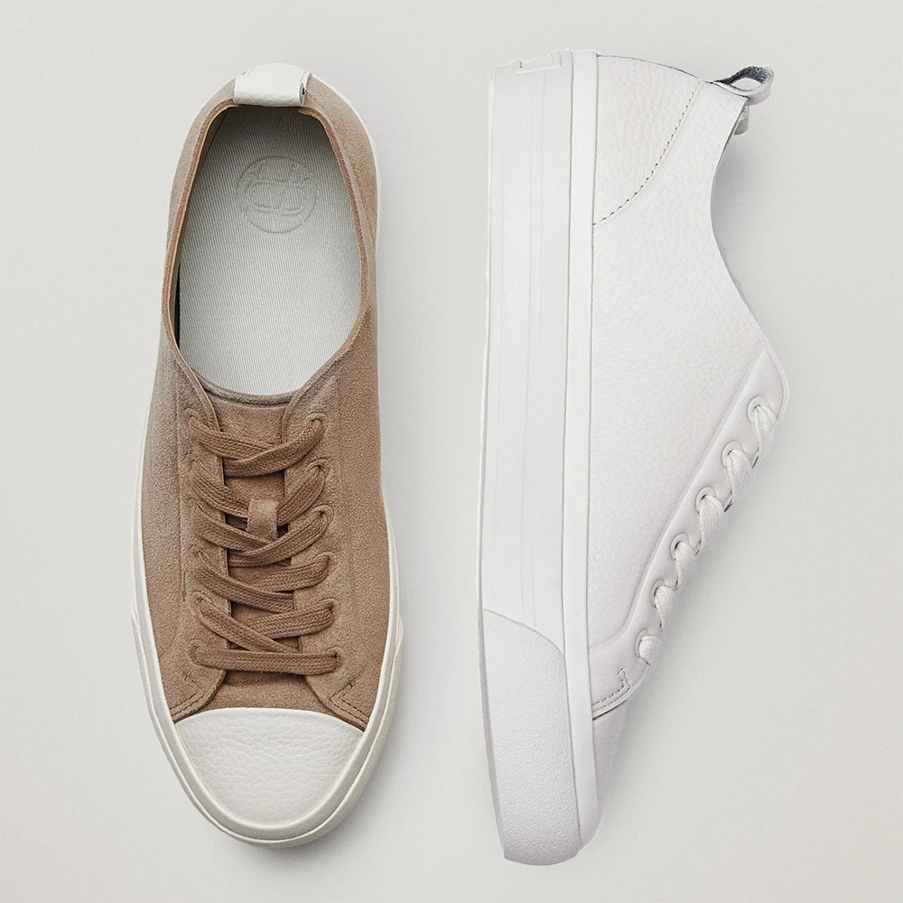 

MOOQDAAX Spring Summer 2022 New Genuine Leather Casual Sneakers Versatile White Shoes Solid Color Fashion Simple Women Shoe