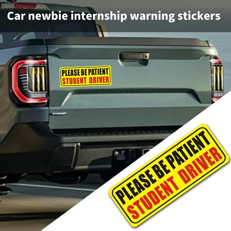 Funny Student Driver Car Magnets - Reflective 'Be Patient' Sticker With Animal Design, 3 Pack, 10x3.5" - View #4