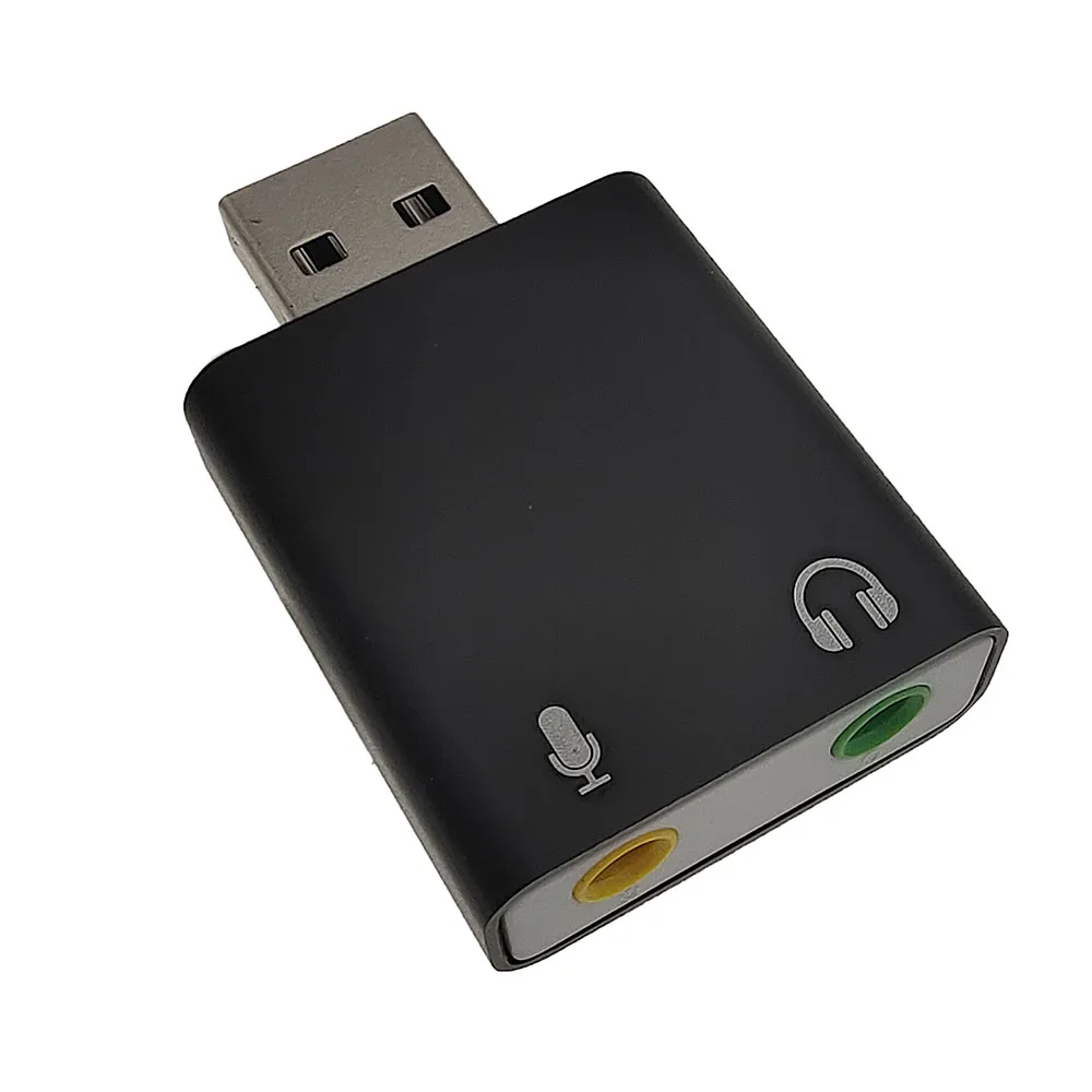 Audio Adapter Virtual 7.1 Ch Microphone Sound Adapter External USB Audio Card USB To Jack 3.5mm Converter Headphone Adapter