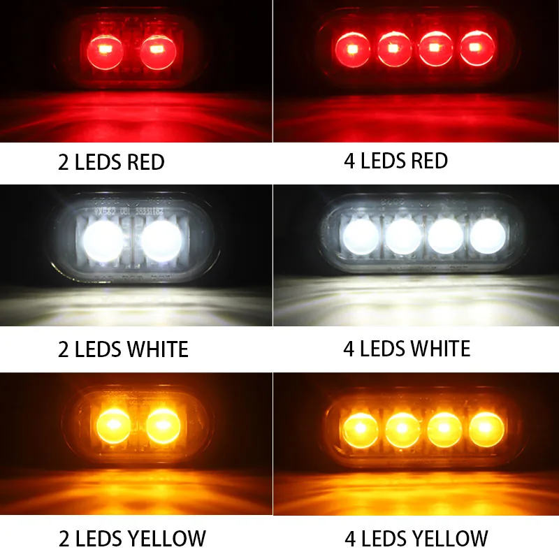 Truck Side Clearance Marker Lamp Warning Tail Lights LED Side Marker Lamp Indicator for Car Bus SUV Lorry Trailer RV 12V 24V
