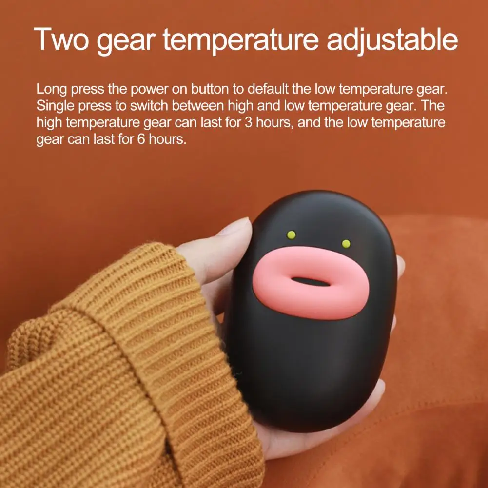 

Hand Warmer Heater Practical Two Gear Adjustment Plastic Cartoon Cute Mini Hand Warmer Power Bank for Daily Use