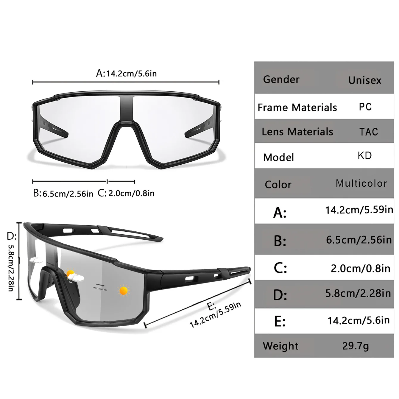 New Style Brand Photochromic Eyewear Men Women Bicycle MTB Bike Running Fishing Cycling Glasses Comfortable Windproof Goggles