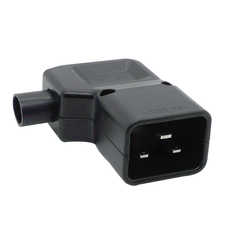 IEC 320 Rewireable Socket 16A 250V 90 degree elbow IEC320 C20 DIY Power Connector Connect C19 Female C20 Male Plug AC Adapter