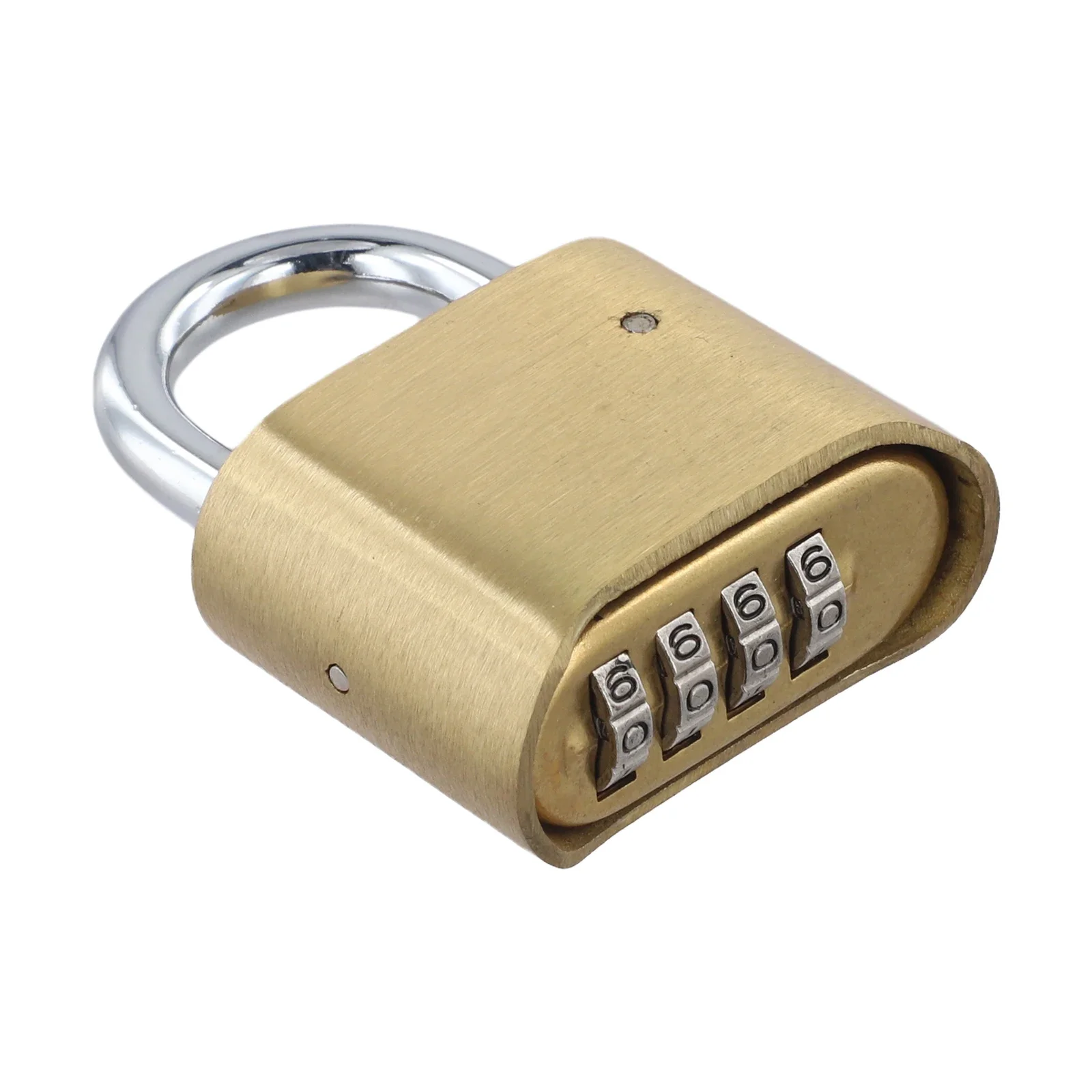 Lucchetto a combinazione con codice a 4 cifre resettabile, realizzato in ottone per armadietti, zaini, valigie e cassette degli attrezzi