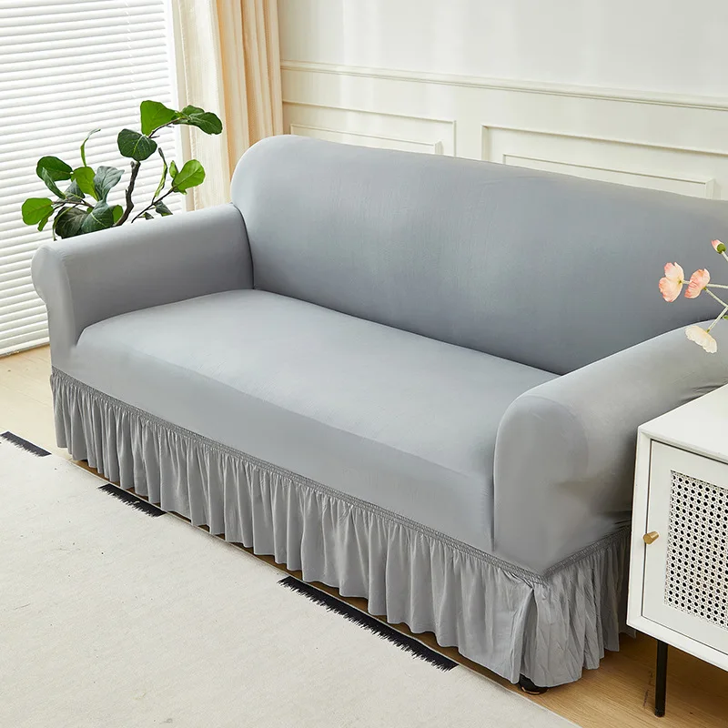 1pc Sofa Slipcover With Skirt L-shaped Sofa Cover Couch Cover for Bedroom Office Living Room Home Decor Furniture Protector 3