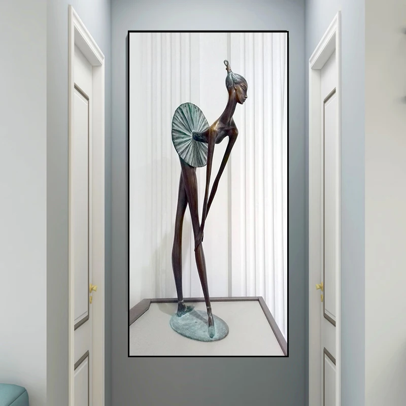 

Nordic Abstract Ballerina Girl Sculpture Canvas Painting on The Wall Art Posters and Prints Retro Statue Picture Home Wall Decor