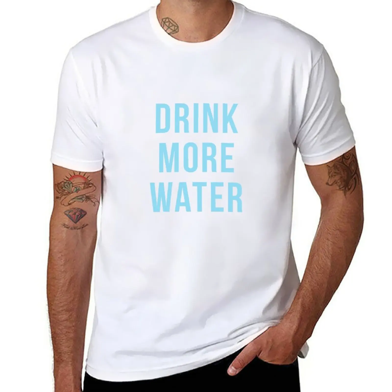 

Drink more water funny T-Shirt quick drying kawaii clothes summer tops anime mens t shirts pack