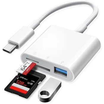 3 In 1 Adapter Type-C, Tf, Cf, Sd, Memory Card Reader, Recorder, Compact Flash Usb-C, Pro, Huawei, Macbook 1