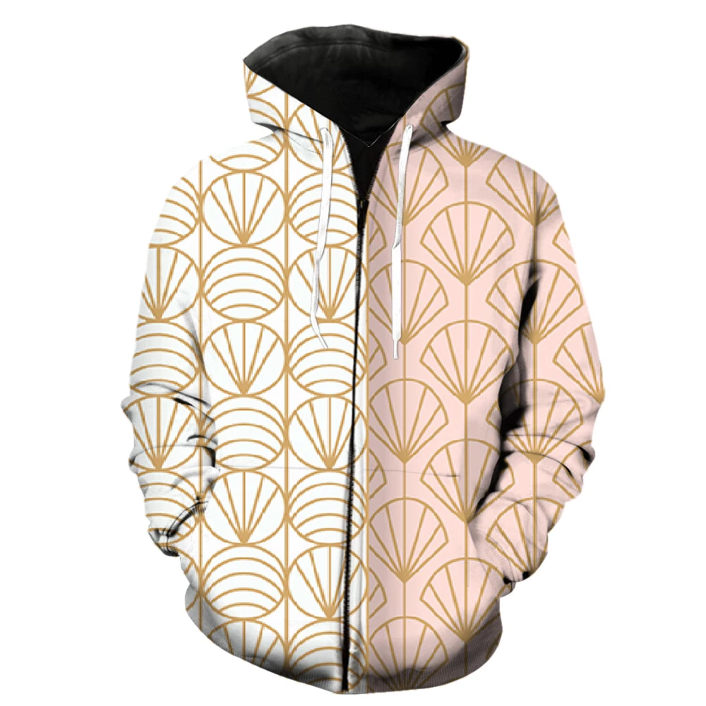 

Abstract Pattern Men's Zipper Hoodies With Hood Jackets Unisex 3D Print Spring Long Sleeve Hip Hop Teens Funny Casual Streetwear